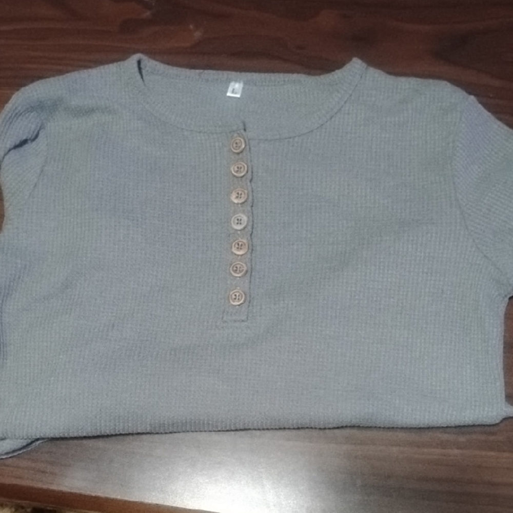 Gray Button-Up Sweater